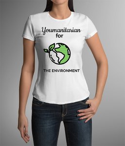 Triblend Crew T - Earthbird Green Globe Waves