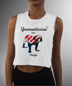 Flowy Muscle Tank- English Bulldog American Flag