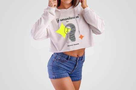 Mental Health  - Jelishona Cropped Top Hoodie