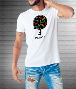 Peace Black Floral - Values Ankara Tee