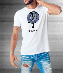 Peace Blue Plate - Values Ankara Tee