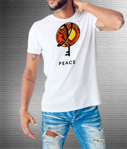 Peace Brown Yellow- Values Ankara Tee