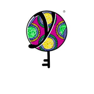 Peace Green Circle Pink BG - Values Ankara Tee