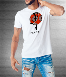 Peace Orange Brown - Values Ankara Tee