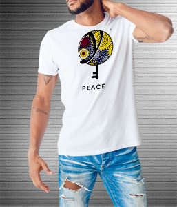 Peace Red and Yellow Circles - Values Ankara Tee