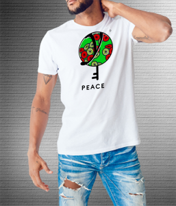 Peace Red Petals - Values Ankara Tee
