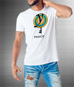 Peace Yellow Blue Plate - Values Ankara Tee
