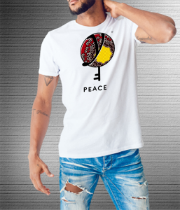 Peace Yellow Brown - Values Ankara Tee