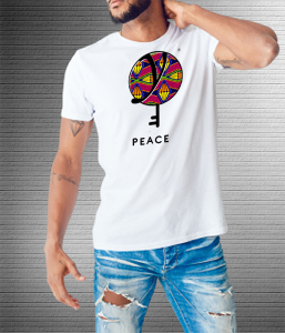 Peace Yellow Diamond - Values Ankara Tee