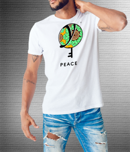 Peace Yellow Light Green  - Values Ankara Tee