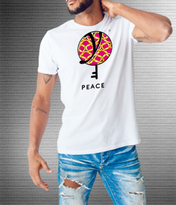 Peace Pink Yellow - Values Ankara Tee