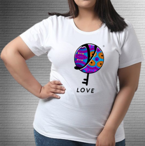 Love Blue Purple - Values Ankara Tee