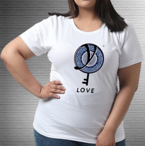 Love Blue Plate - Values Ankara Tee