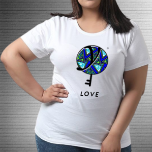 Love Blue Triangle - Values Ankara Tee
