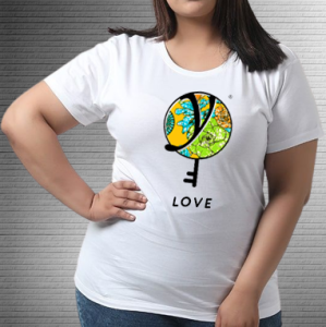 Love Blue Yellow Floral - Values Ankara Tee