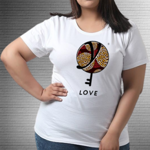 Love Brown Dark Red - Values Ankara Tee