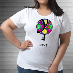 Love Green Circle Pink BG - Values Ankara Tee