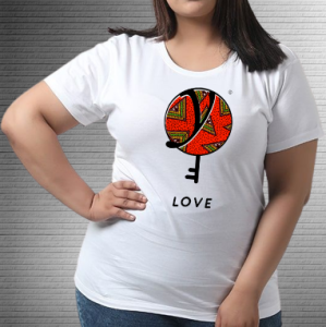 Love Orange Triangle - Values Ankara Tee