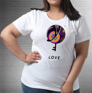 Love Pink Circle - Values Ankara Tee