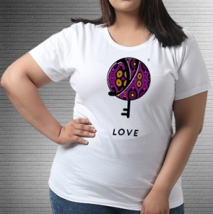 Love Purple Black - Values Ankara Tee