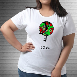 Love Red Petal - Values Ankara Tee