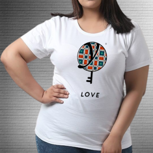 Love Red Squares - Values Ankara Tee