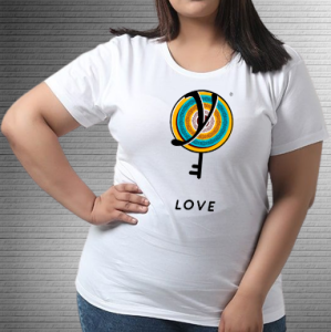 Love Yellow Blue Plate - Values Ankara Tee