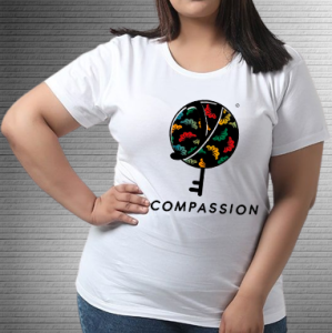 Compassion Black Floral - Values Ankara Tee