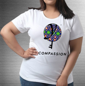 Compassion Blue Yellow Squares - Values Ankara Tee
