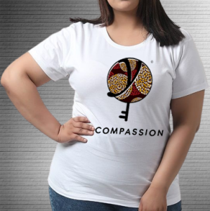 Compassion Brown Dark Red - Values Ankara Tee