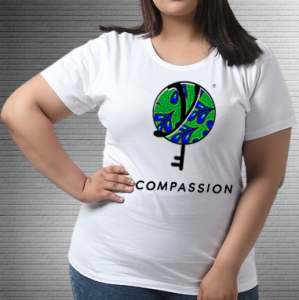 Compassion Green Blue - Values Ankara Tee