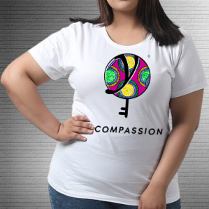 Compassion Green Circle Pink BG - Values Ankara Tee