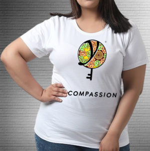 Compassion Light Green Yellow Floral - Values Ankara Tee