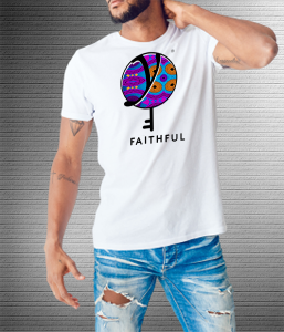 Faithful Blue Purple - Values Ankara Tee
