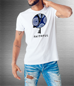 Faithful Blue White - Values Ankara Tee