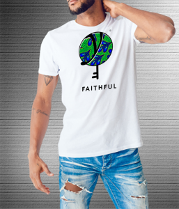 Faithful Green Blue - Values Ankara Tee