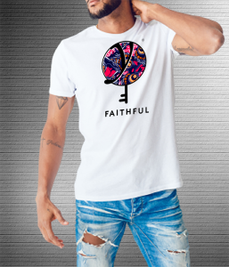 Faithful Pink Blue Mix - Values Ankara Tee