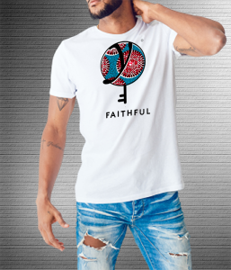 Faithful Red Circle Blue - Values Ankara Tee